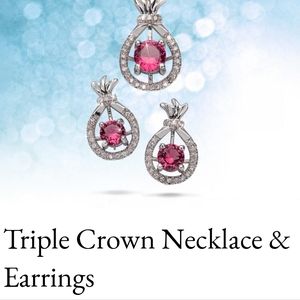 Stauer Triple Crown Necklace and Earrings